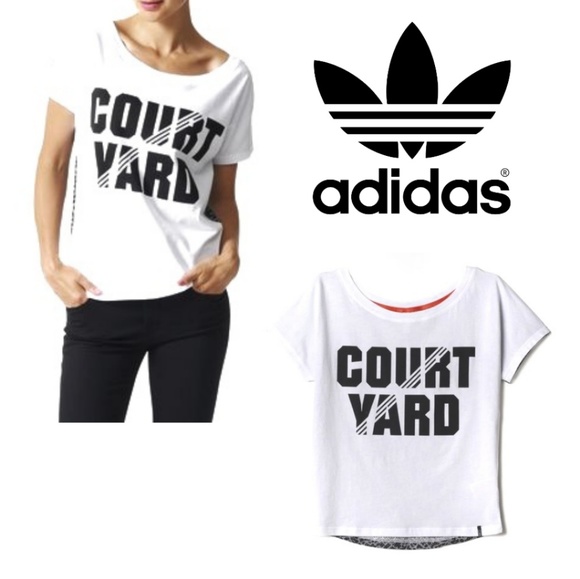 adidas Tops - 🐞🐞Adidas white court yard tshirt top shirt med
